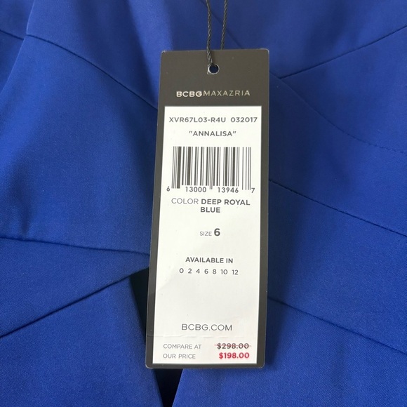 BCBGMaxAzria Womens Annalisa Elegant Deep Royal Blue Dress size 6 - Picture 4 of 13